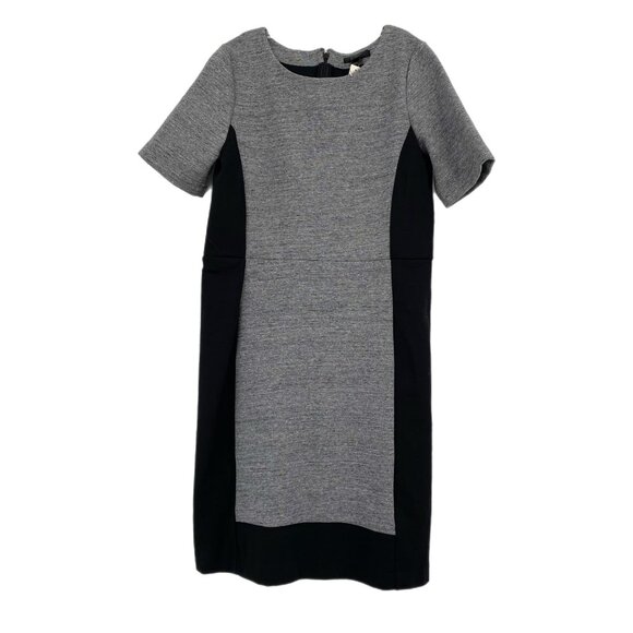 J. Crew Black & Gray Short Sleeve Midi Dress | Versatile & Stylish - Picture 1 of 6